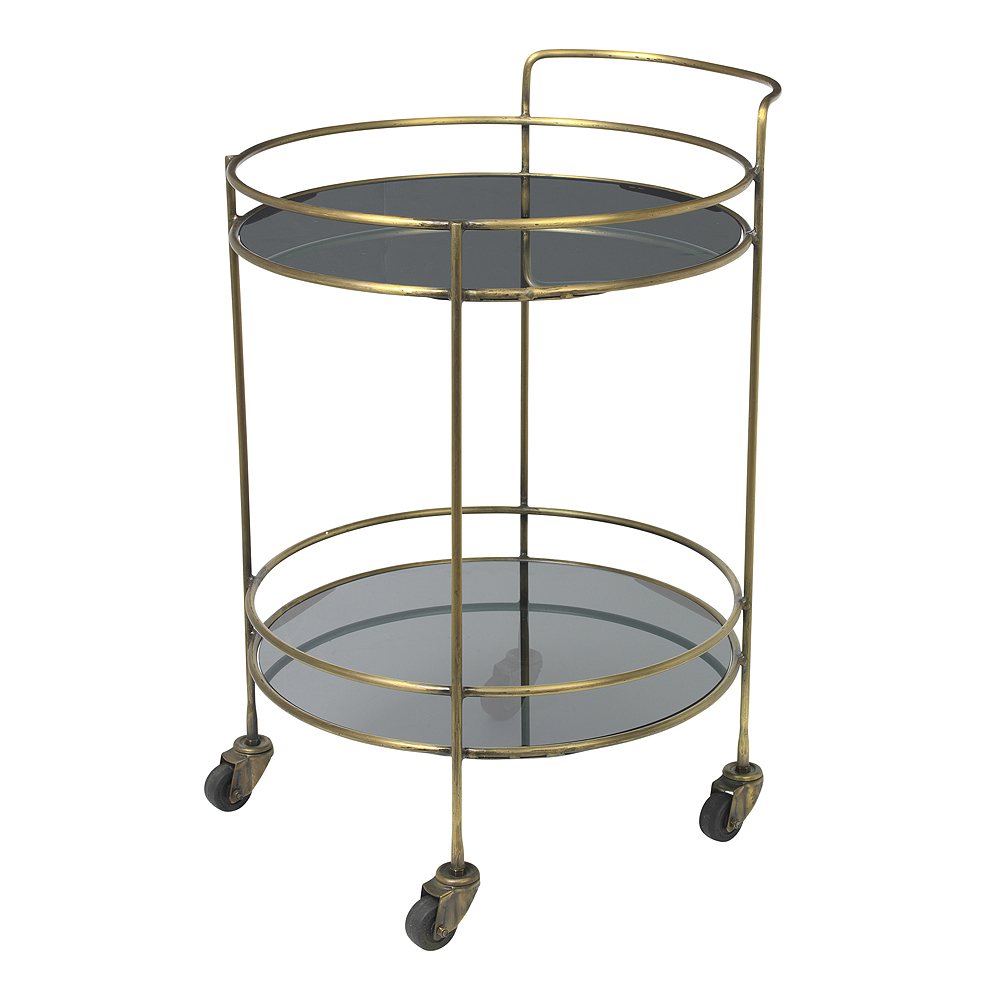 Broste Copenhagen - Roger Serveringsvagn Mässing/Glas Mässing
