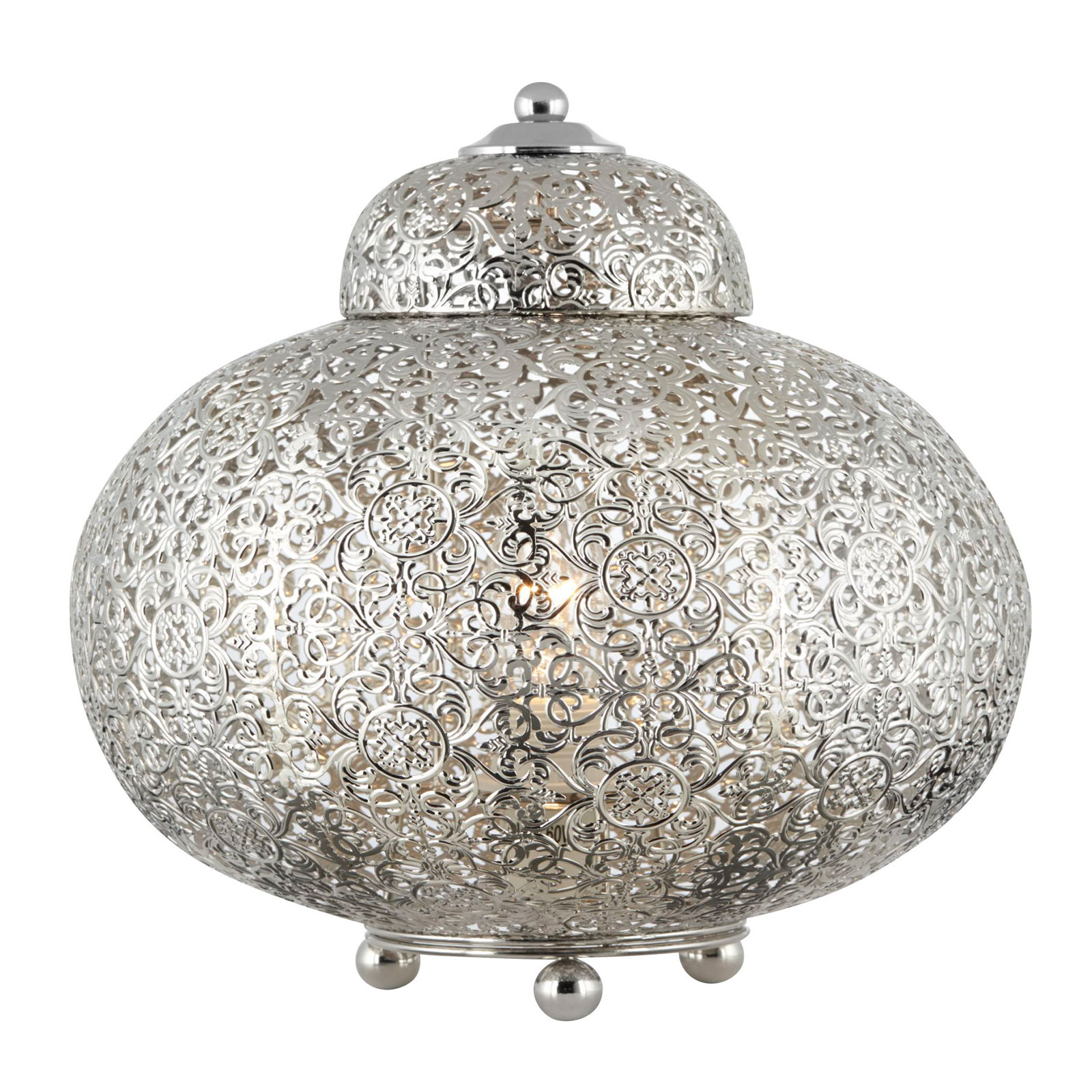 Bordslampa Moroccan Fretwork in blank nickel