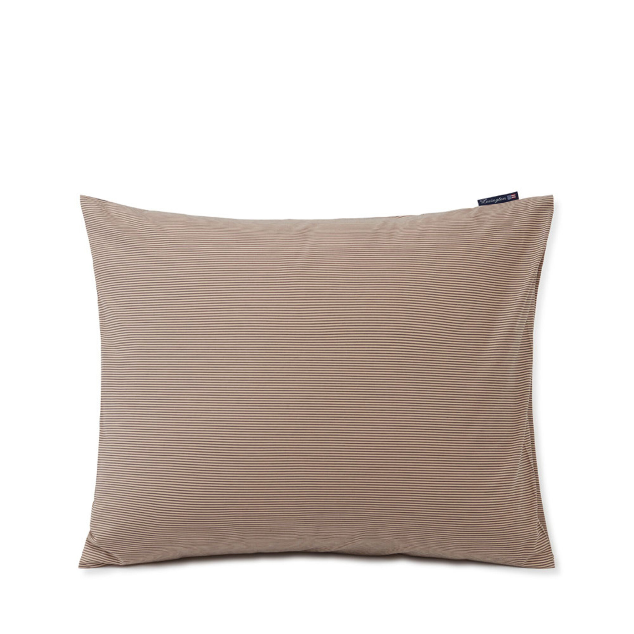Pillowcase Beige/Dk Gray Striped Cotton Poplin