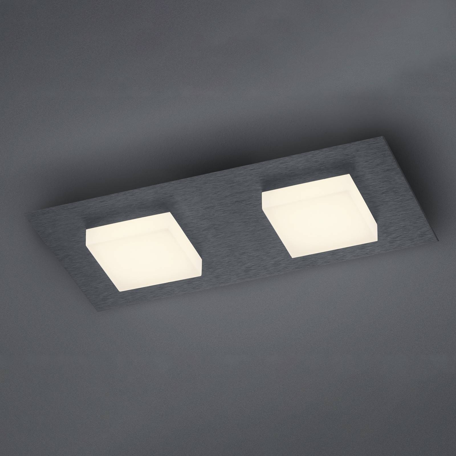 BANKAMP Luno LED-taklampa 2 lampor antracit