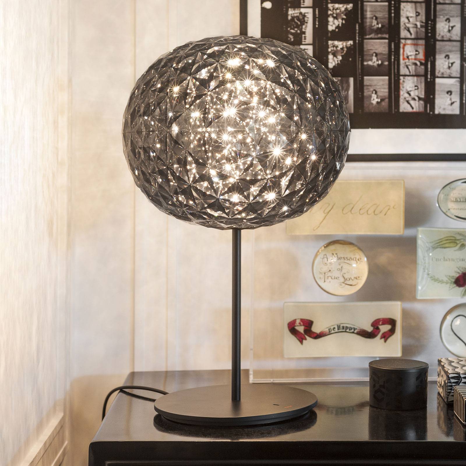 Kartell Planet LED-bordslampa med fot, rökgrå