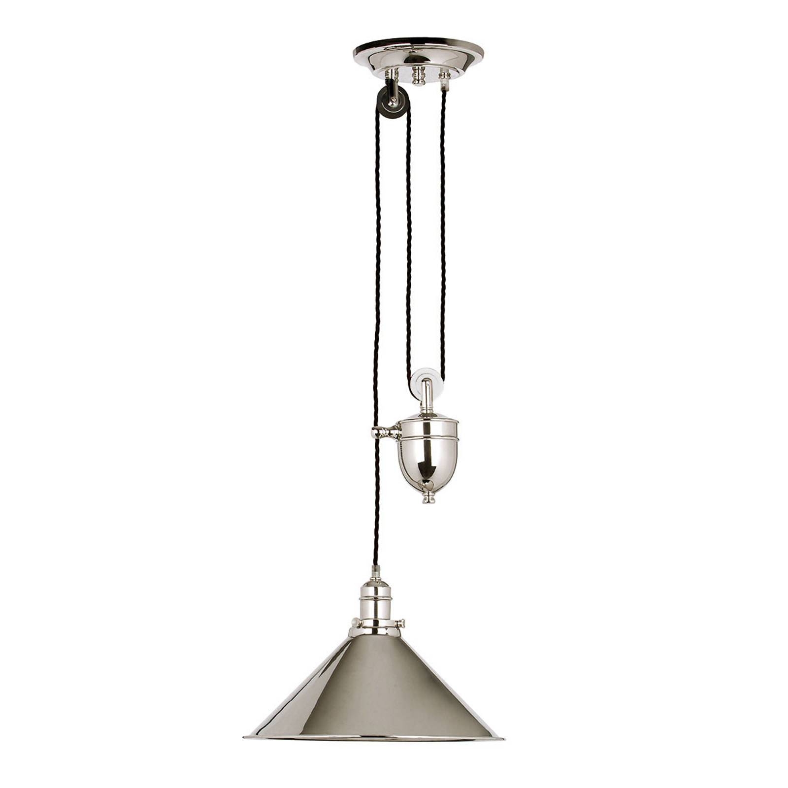 Hänglampa Provence, höjdjusterbar, nickel