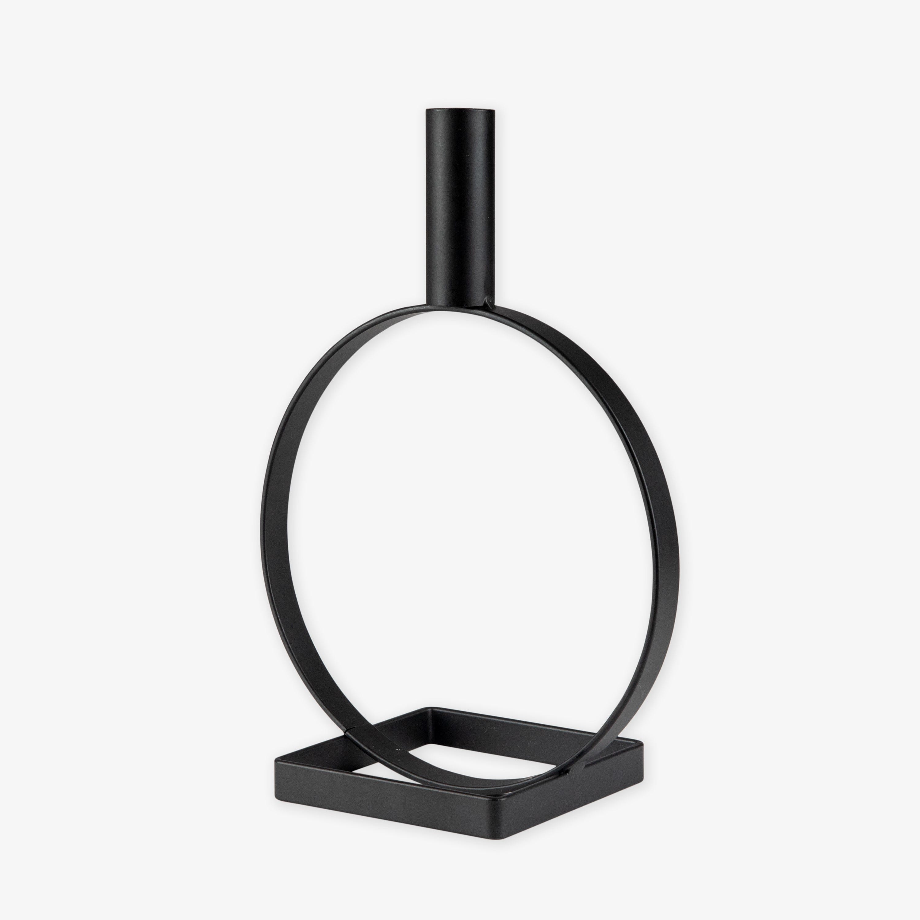 Ljusstake Cirkel Metall Stor Svart