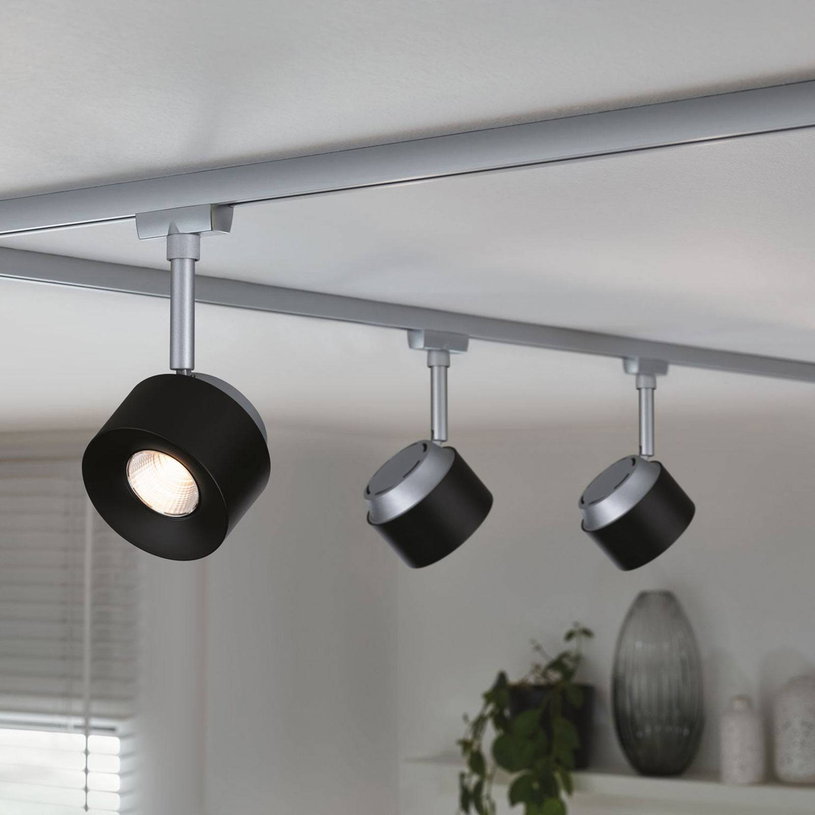 Paulmann URail LED-spotlight Pane krom matt, svart