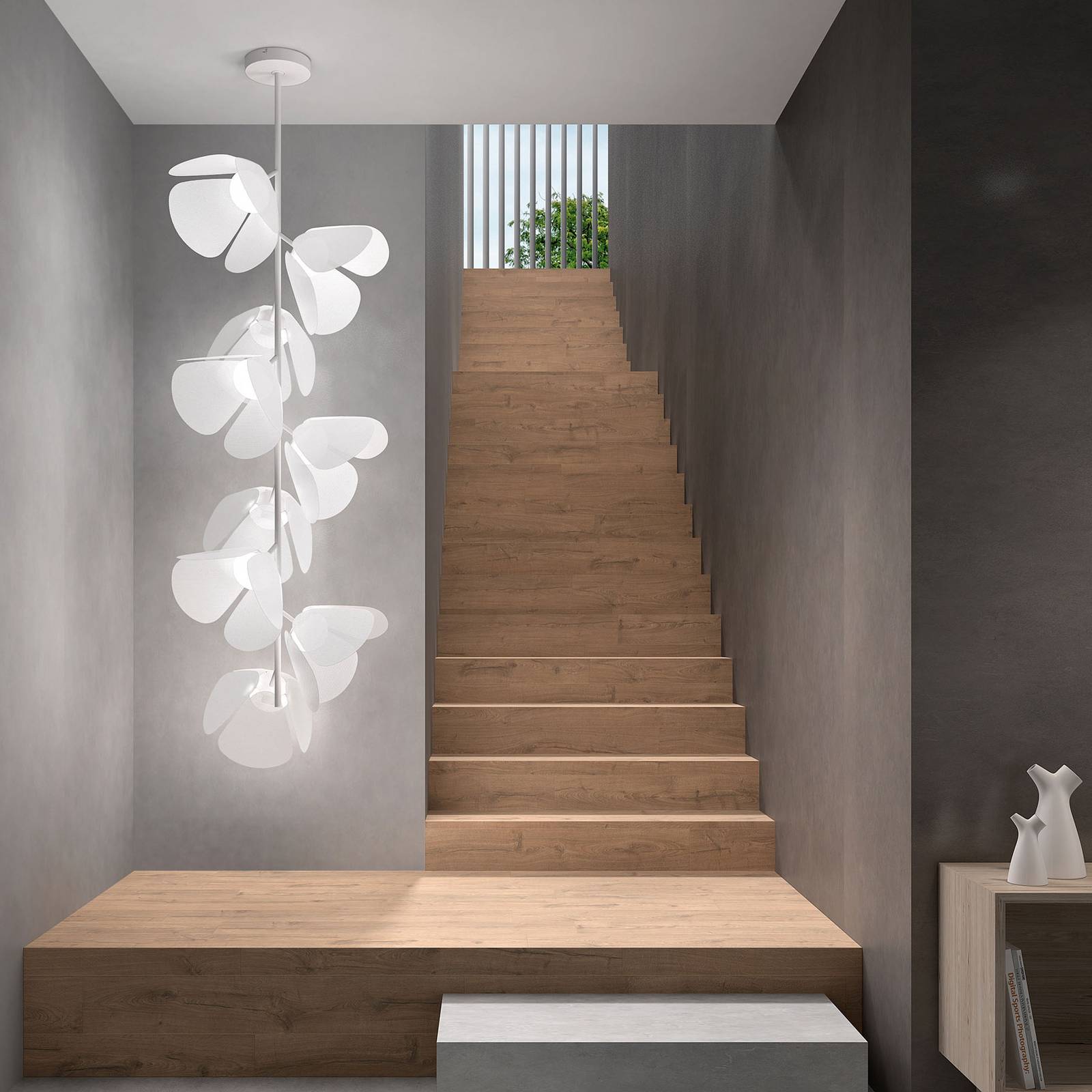 Bover Mod PF/73/9L LED-taklampa vit perforerad