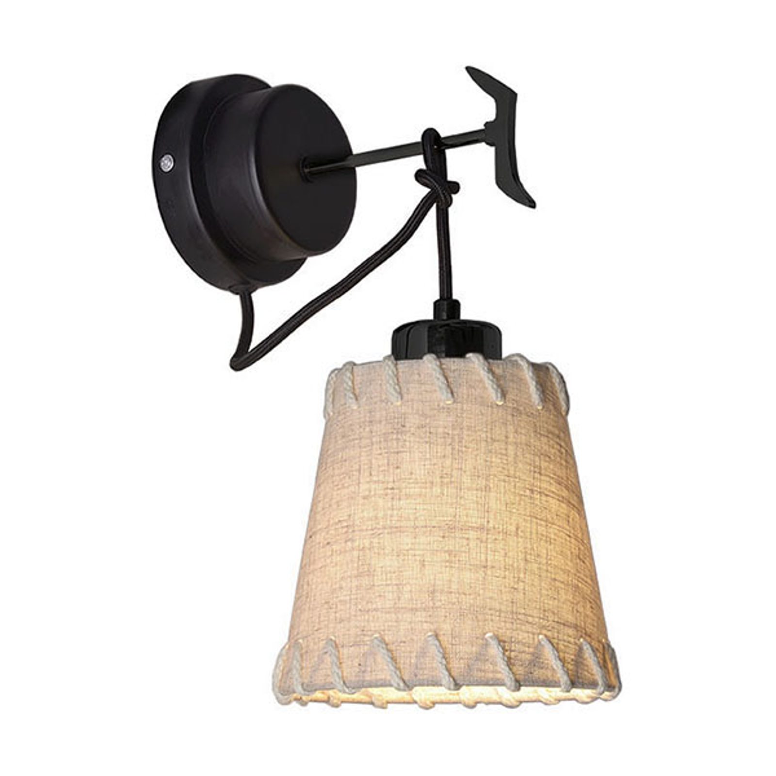 Vägglampa Timor, textil, beige