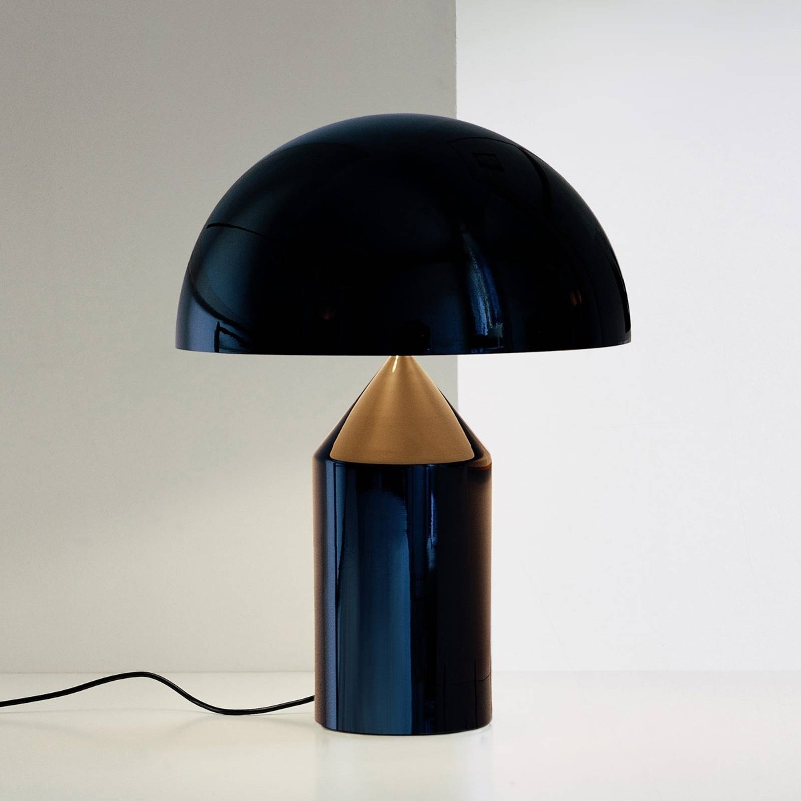 Oluce Atollo bordslampa med dimmer Ø 50 cm svart