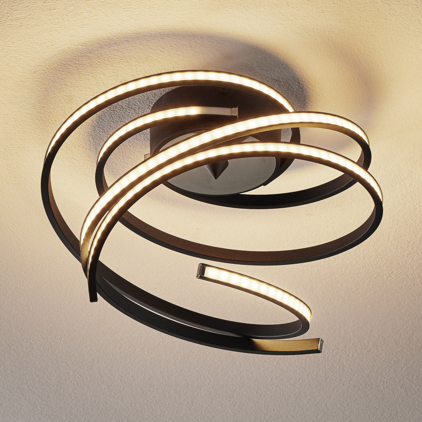 LED-taklampa Lungo svart, höjd 25 cm