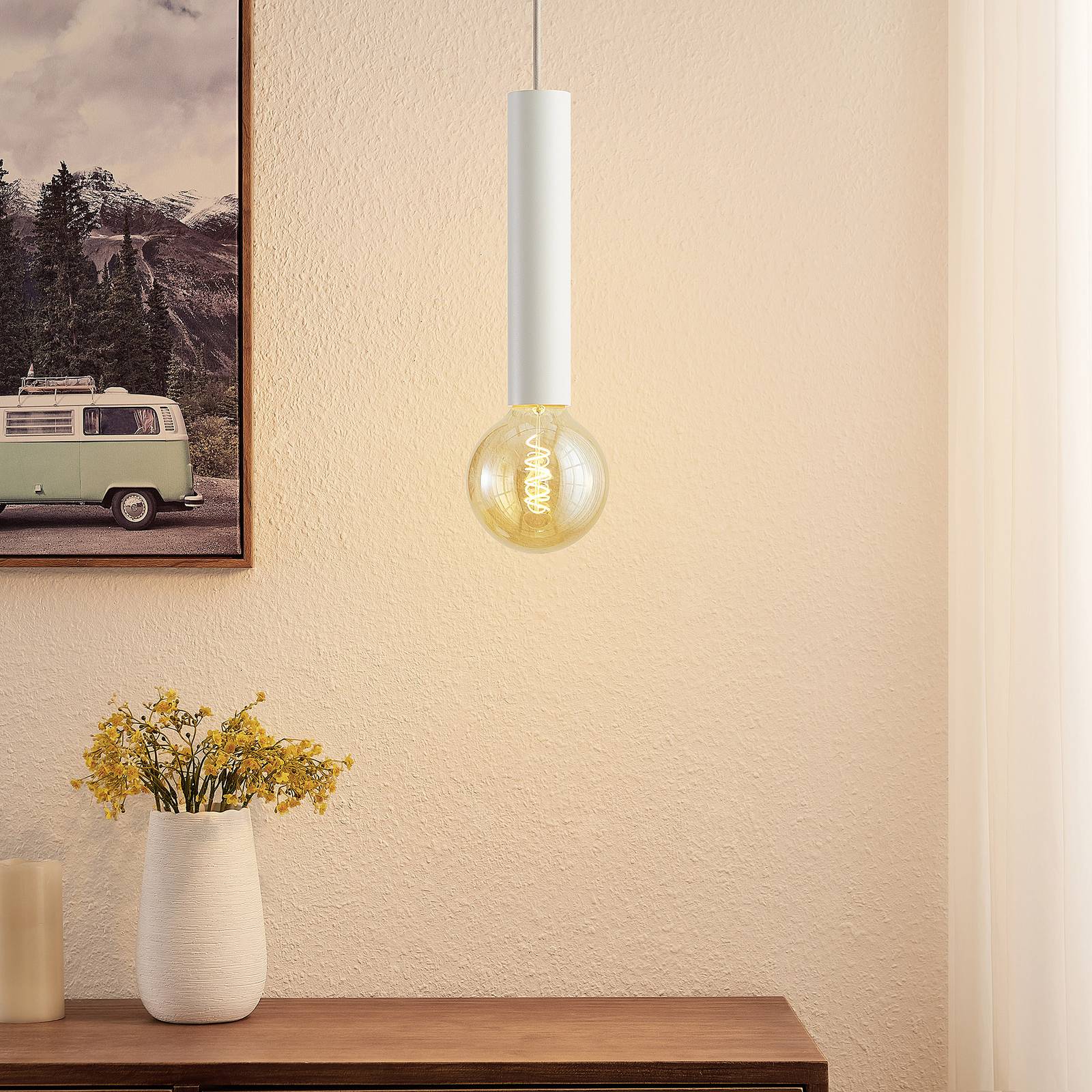 Arcchio Padilum hänglampa, höjd 27 cm, vit