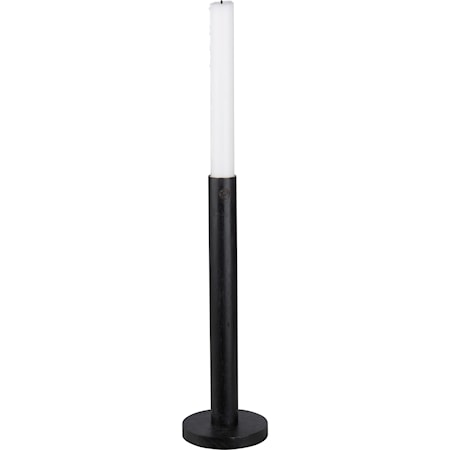 Ljusstake i trä Svart 25 cm