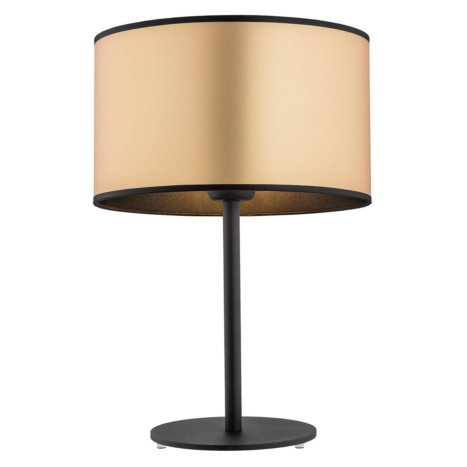 Bordslampa Lobera, textilskärm i guld