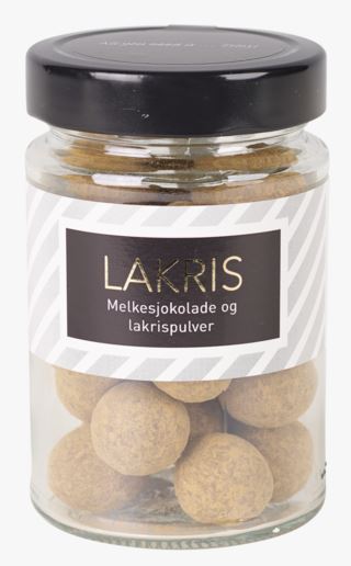 Lakris med choklad och lakritspulver brun