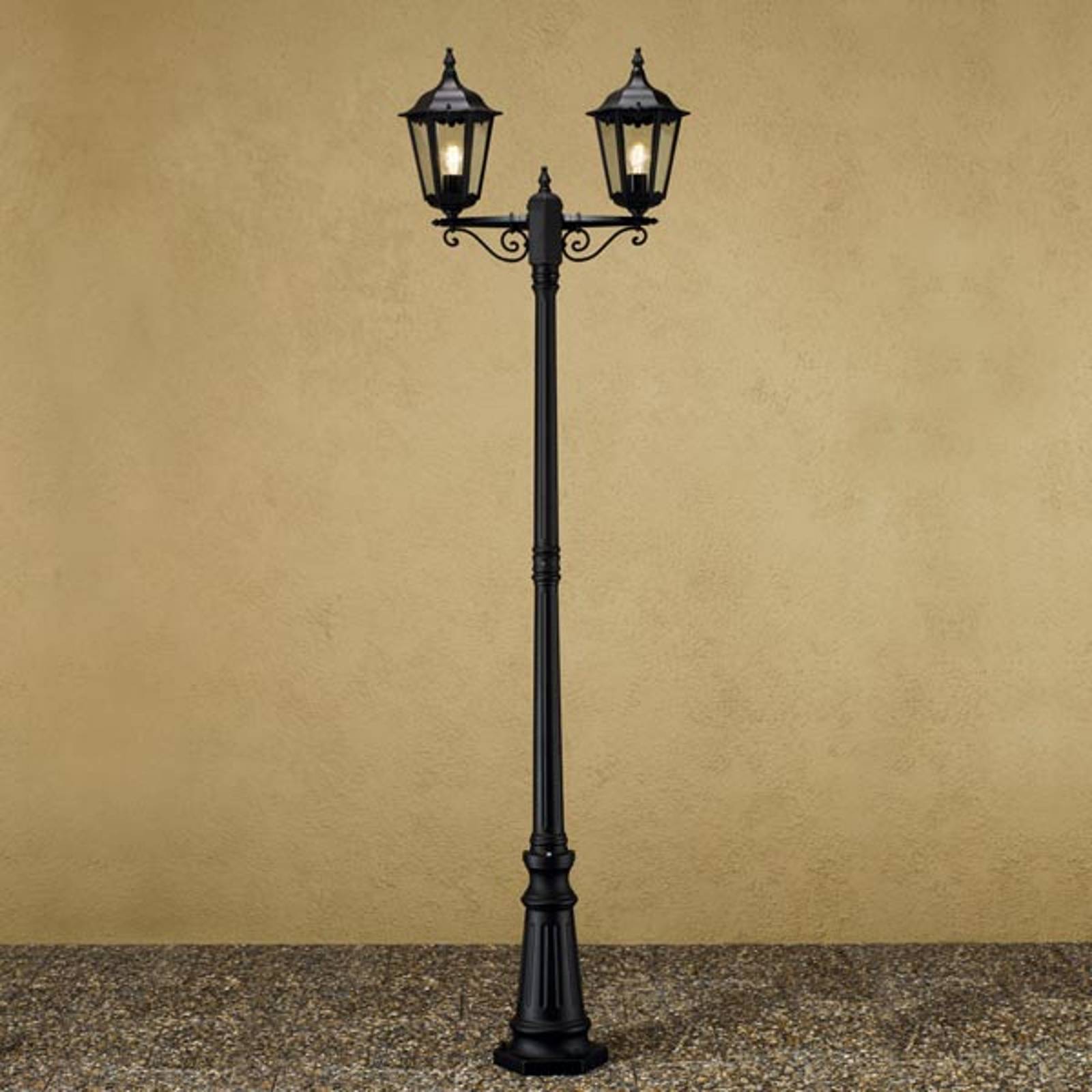 Lyktstolpe Firenze, 2 lampor, svart