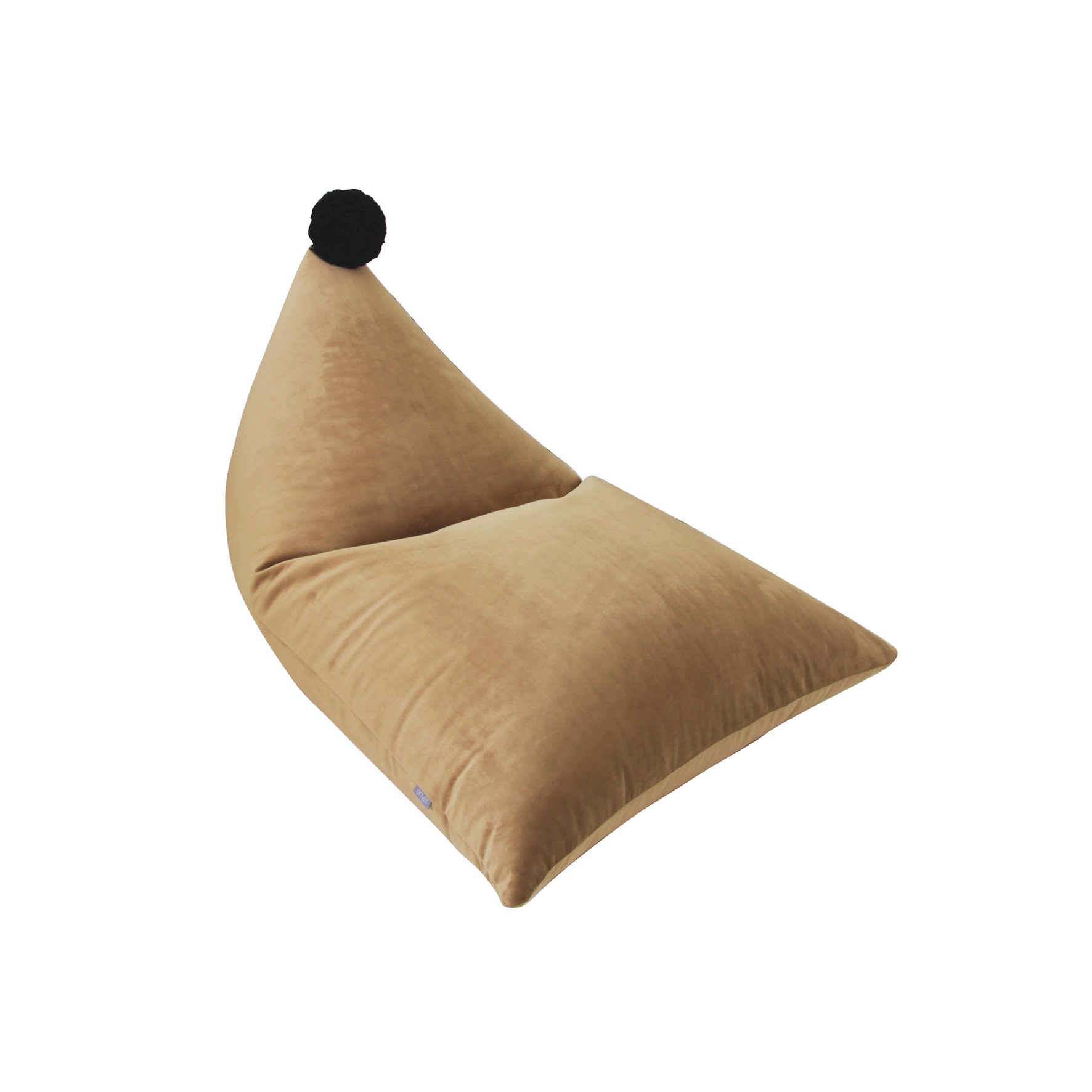Sittpuff sammet CAMEL 80 x 120 cm med PomPom
