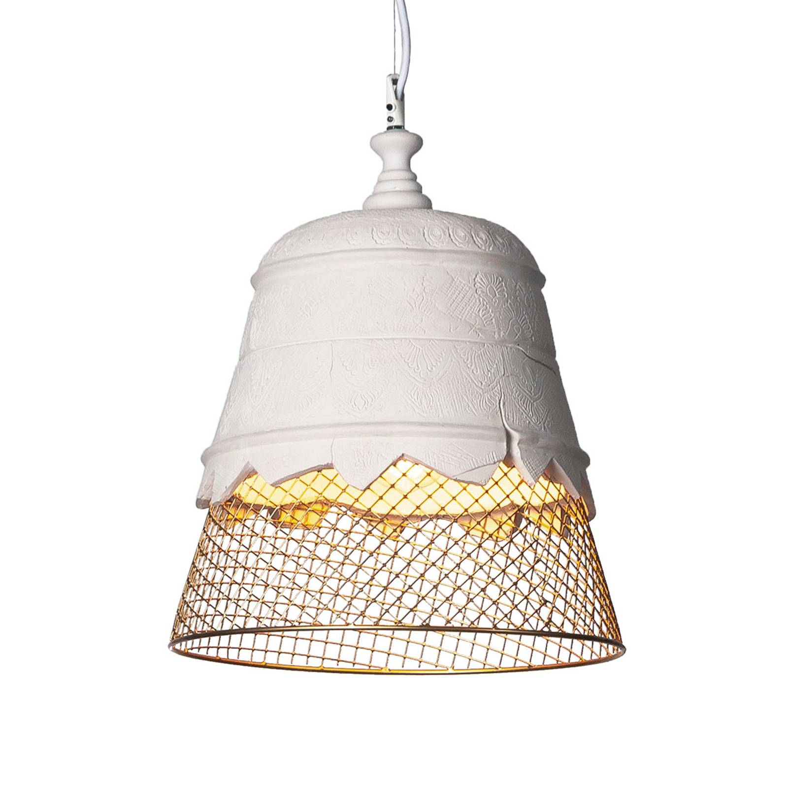 Karman Domenica - hänglampa gips, guld, 35 cm