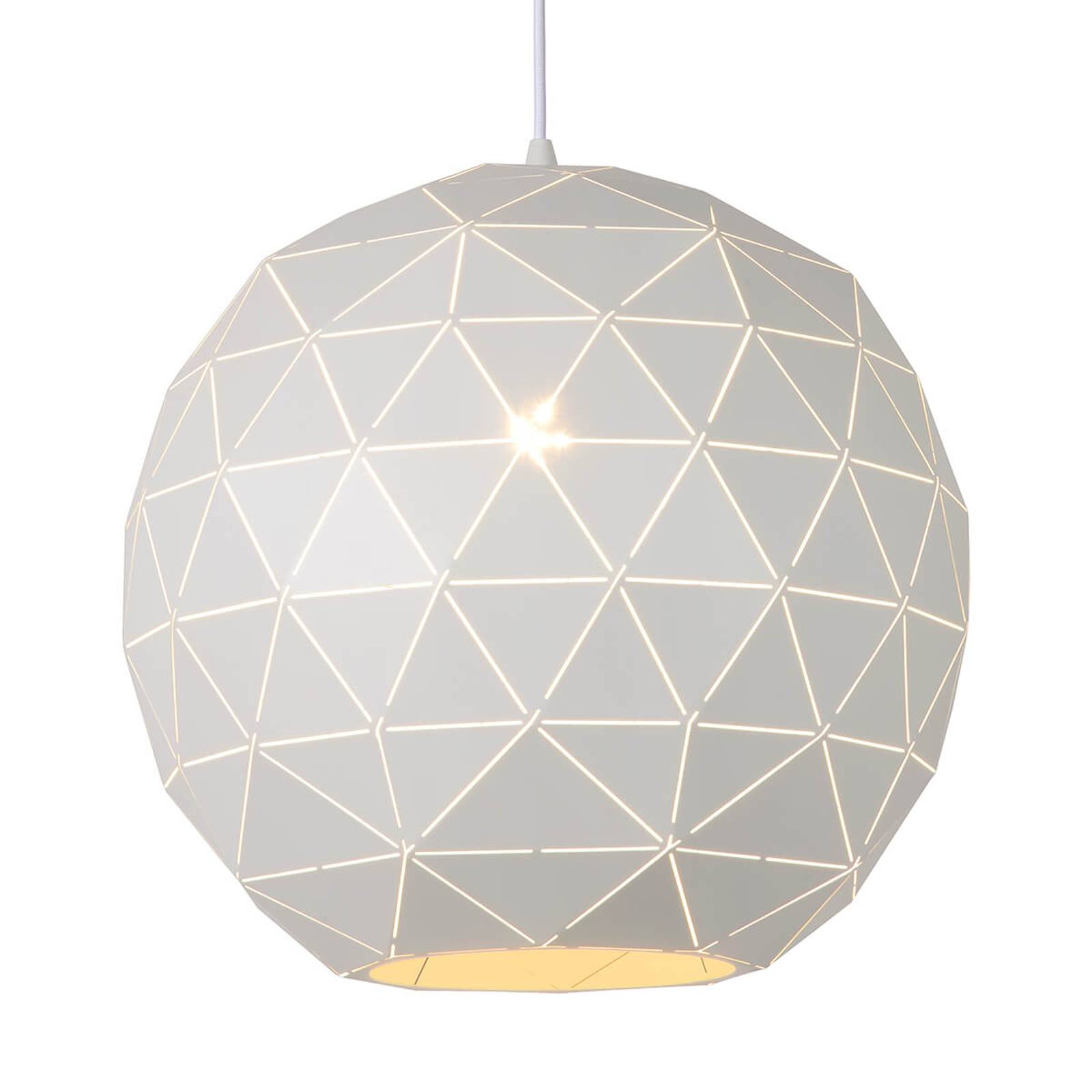 Hänglampa Otona av metall, vit Ø 40 cm