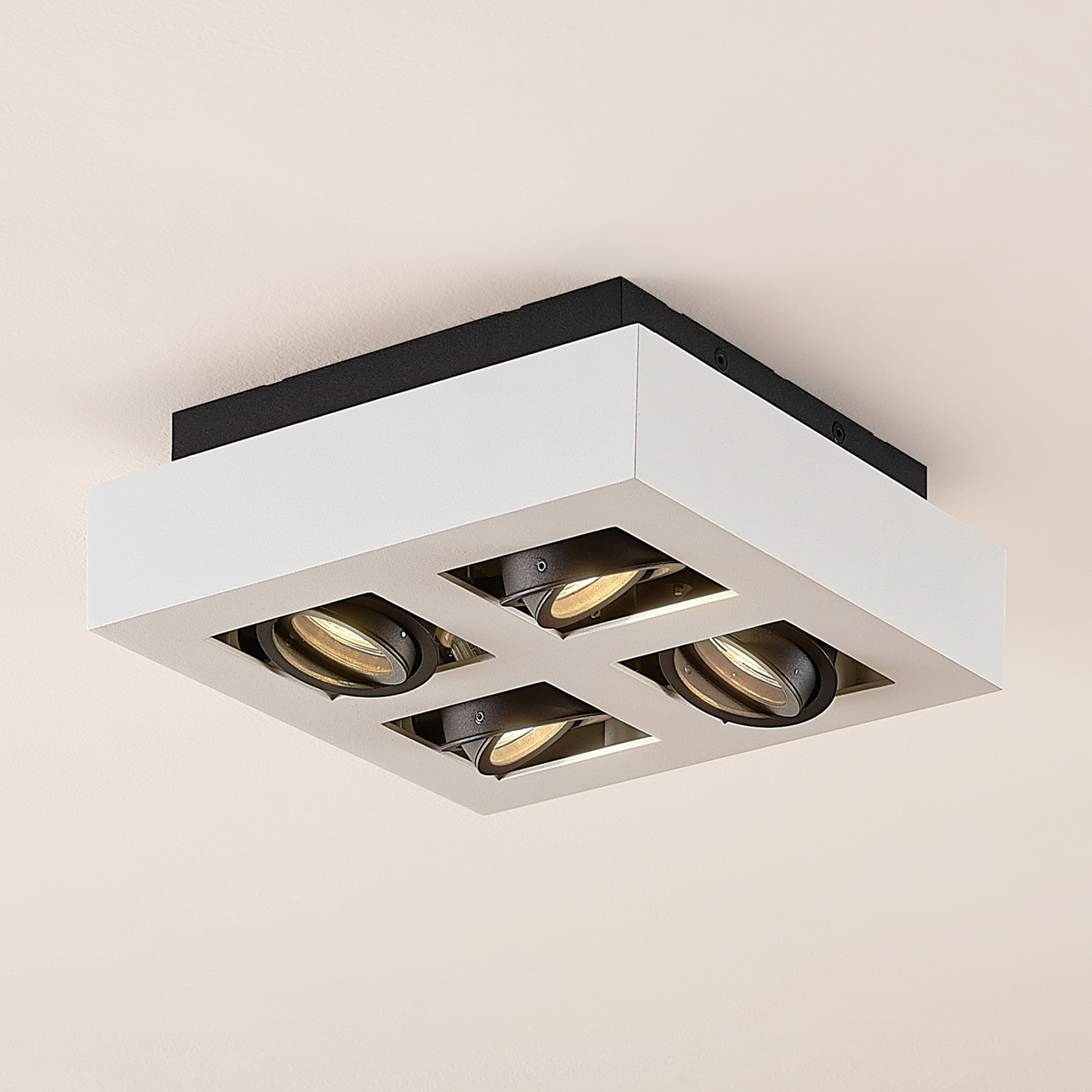 Arcchio Vince taklampa, 25 x 25 cm i vitt