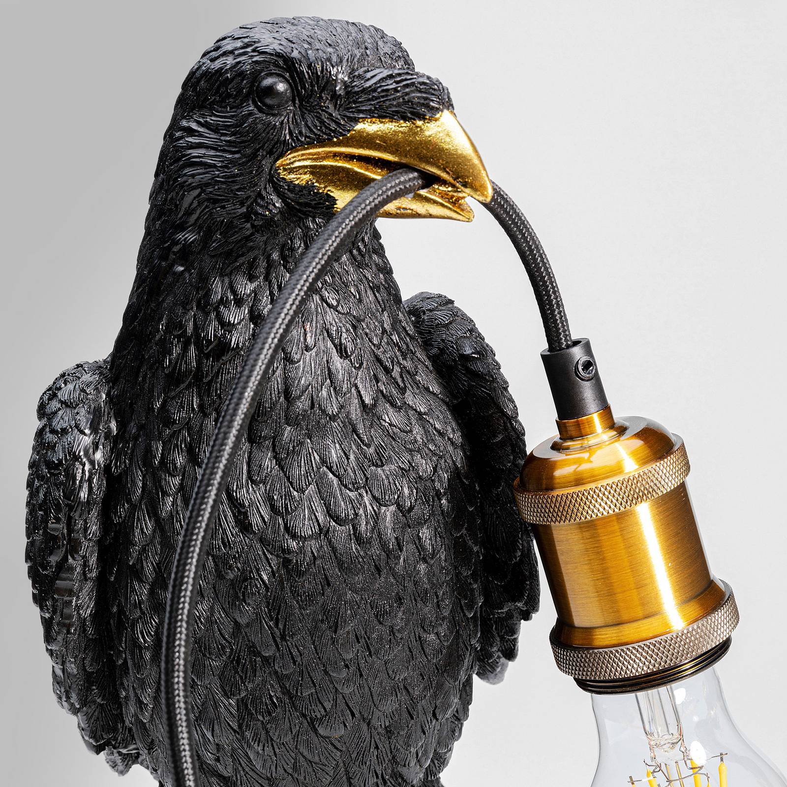 KARE Animal Sitting Crow bordslampa i svart