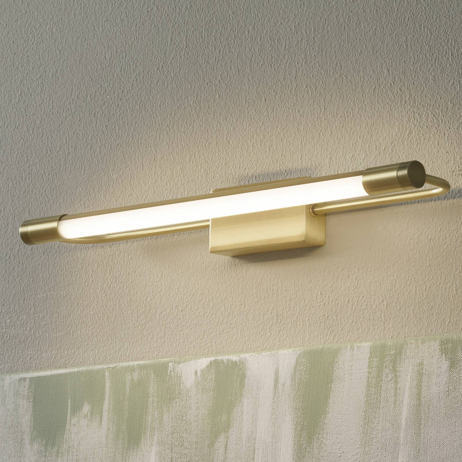 LED-vägglampa Rapallo, mässing, IP44, 40 cm