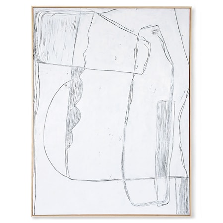 Framed Brutalism Painting White 120x160 cm
