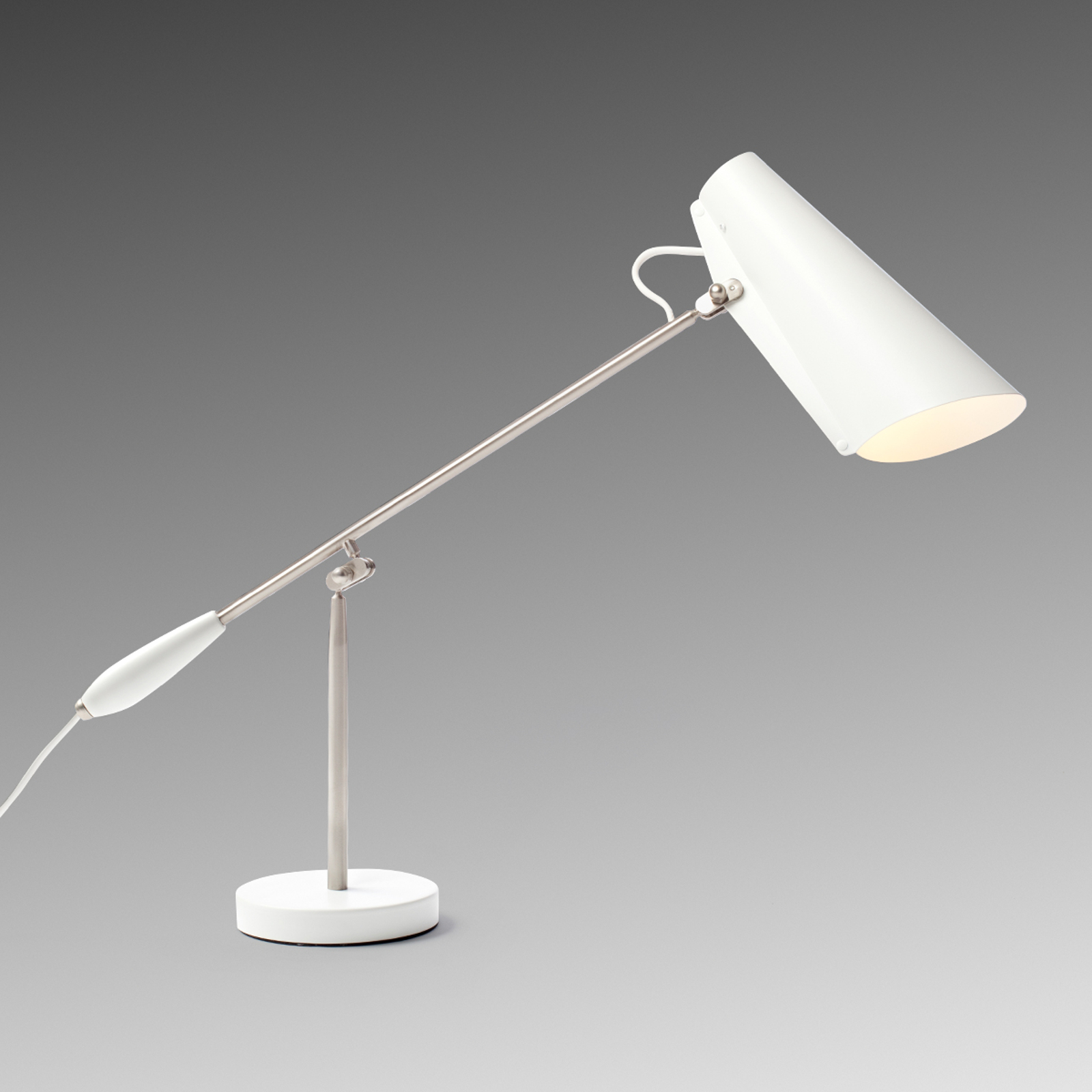 Vit retro-bordslampa Birdy