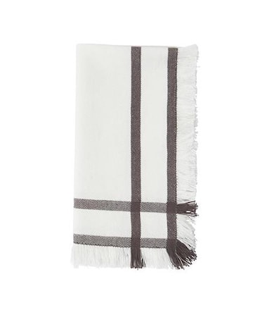 Fringe Servett Vit/Grå 50x50 cm