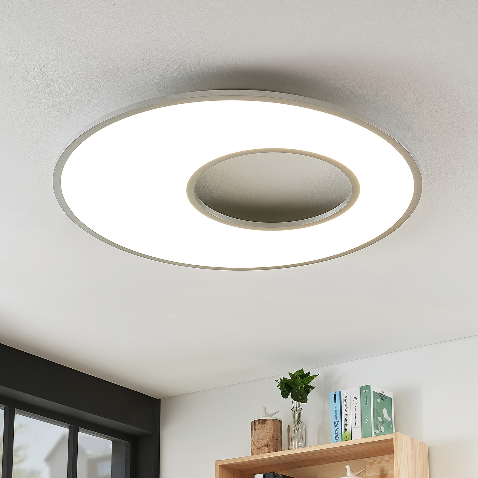 LED-taklampa Durun, dimbar, CCT, rund, 80 cm