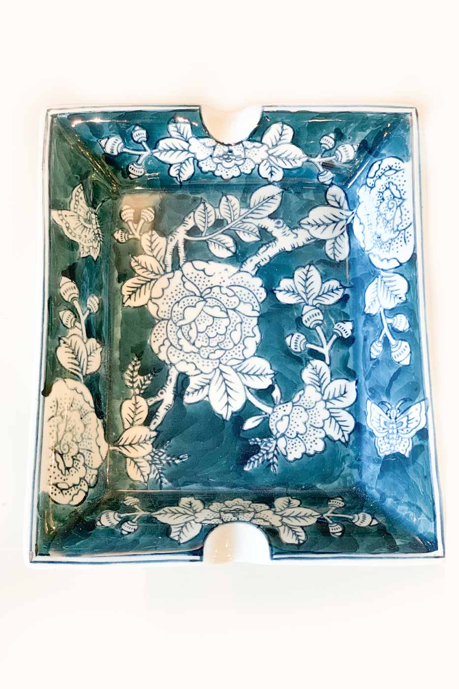Fat Blomma 20x16 cm blå