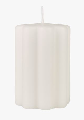 Ribbed blockljus offwhite