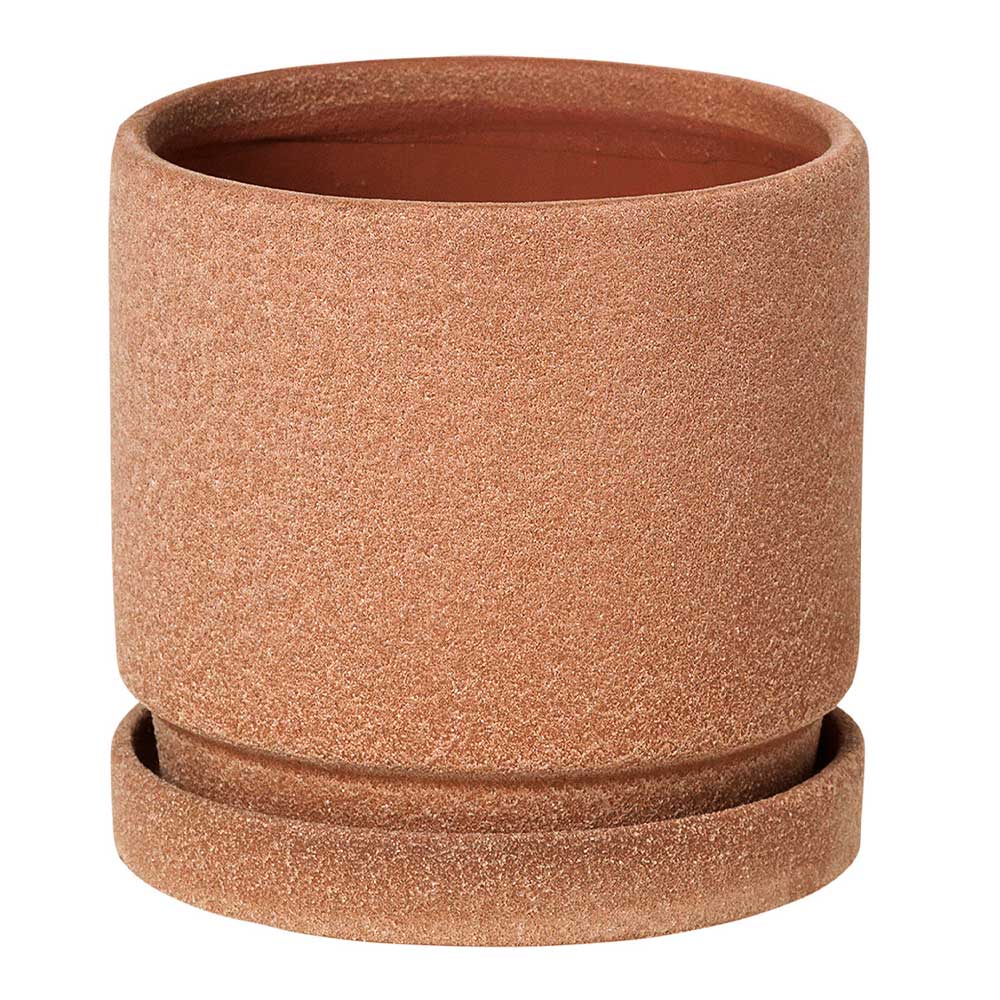 Broste Copenhagen - Polaris Kruka med Fat 12x12 cm Terrakotta