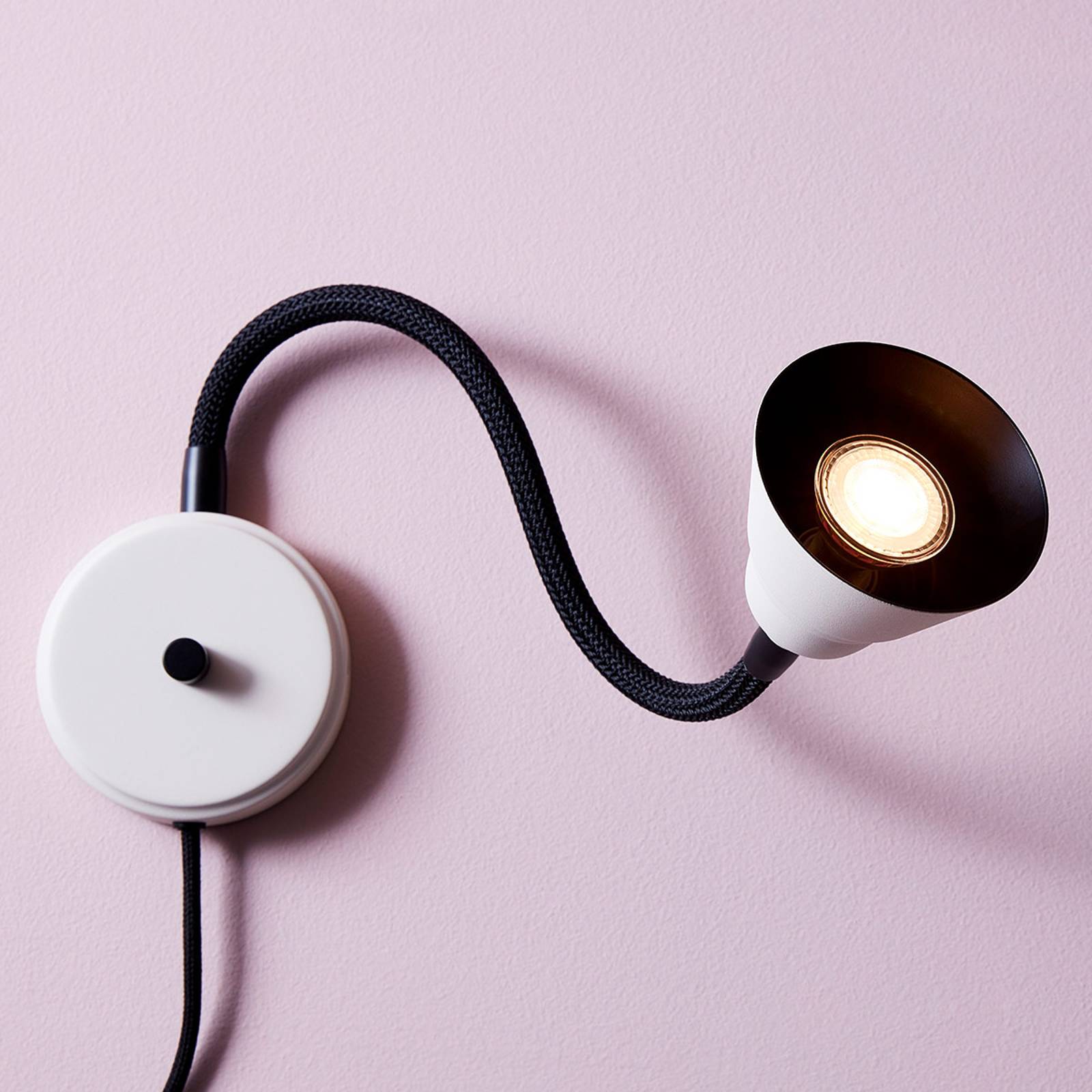 LED-vägglampa Relief med dimmer, vit