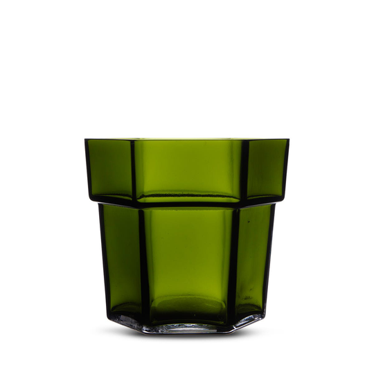 Kruka Glas Hexagon 18cm Grön