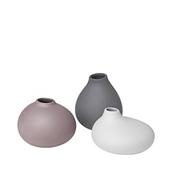 NONA Set med 3 Vaser - Pewter, Micro Chip, Bark - Blomus