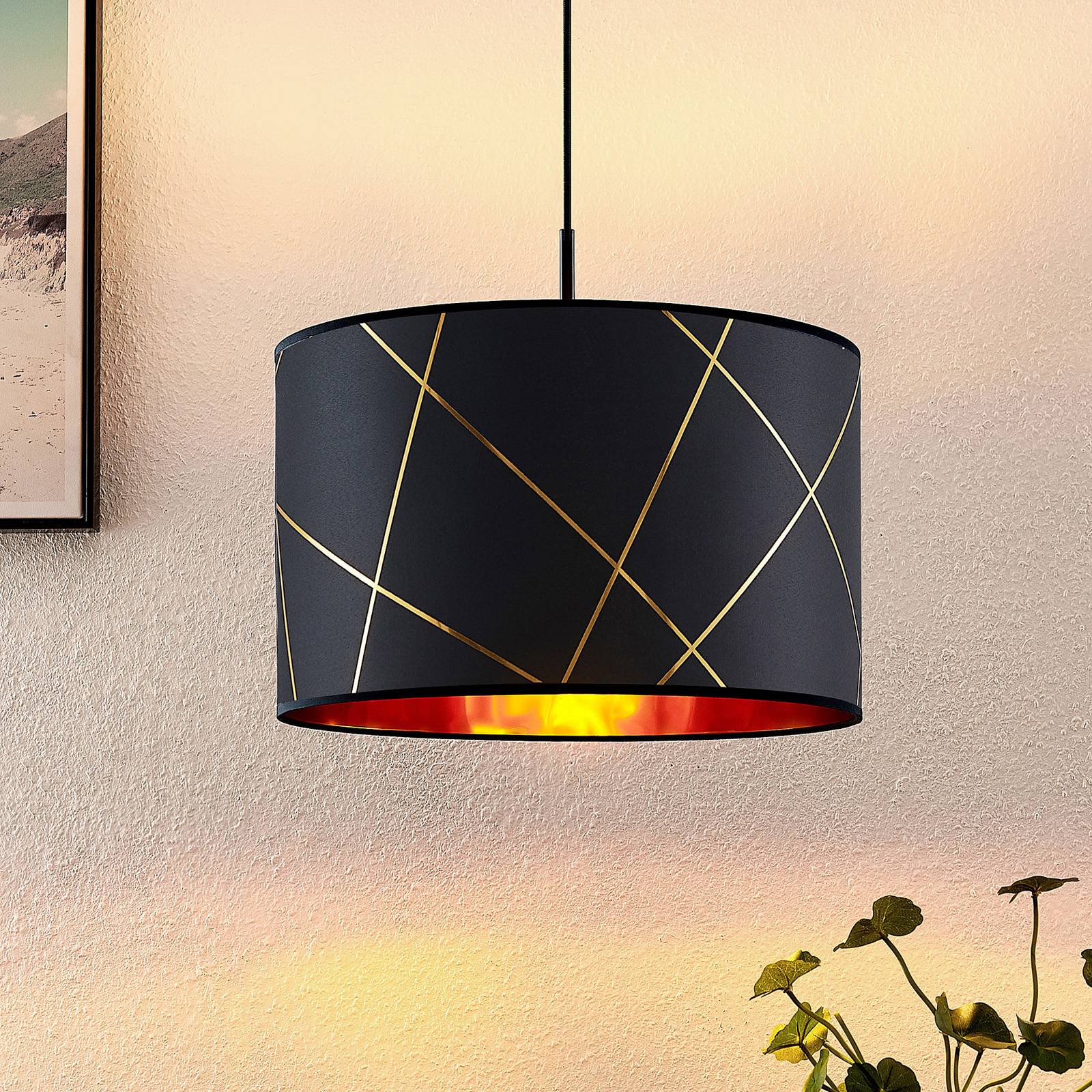 Lindby Sindri hänglampa, 1 lampa, cylinder