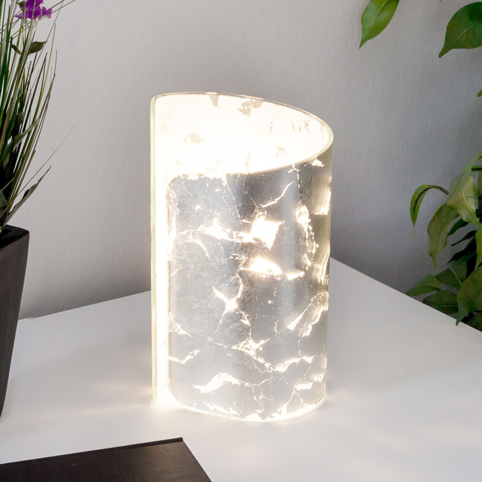 Bordslampa Papiro, silver