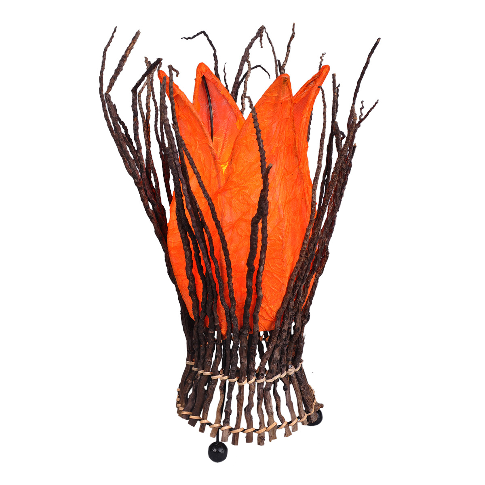 Blommig bordslampa Stella, orange
