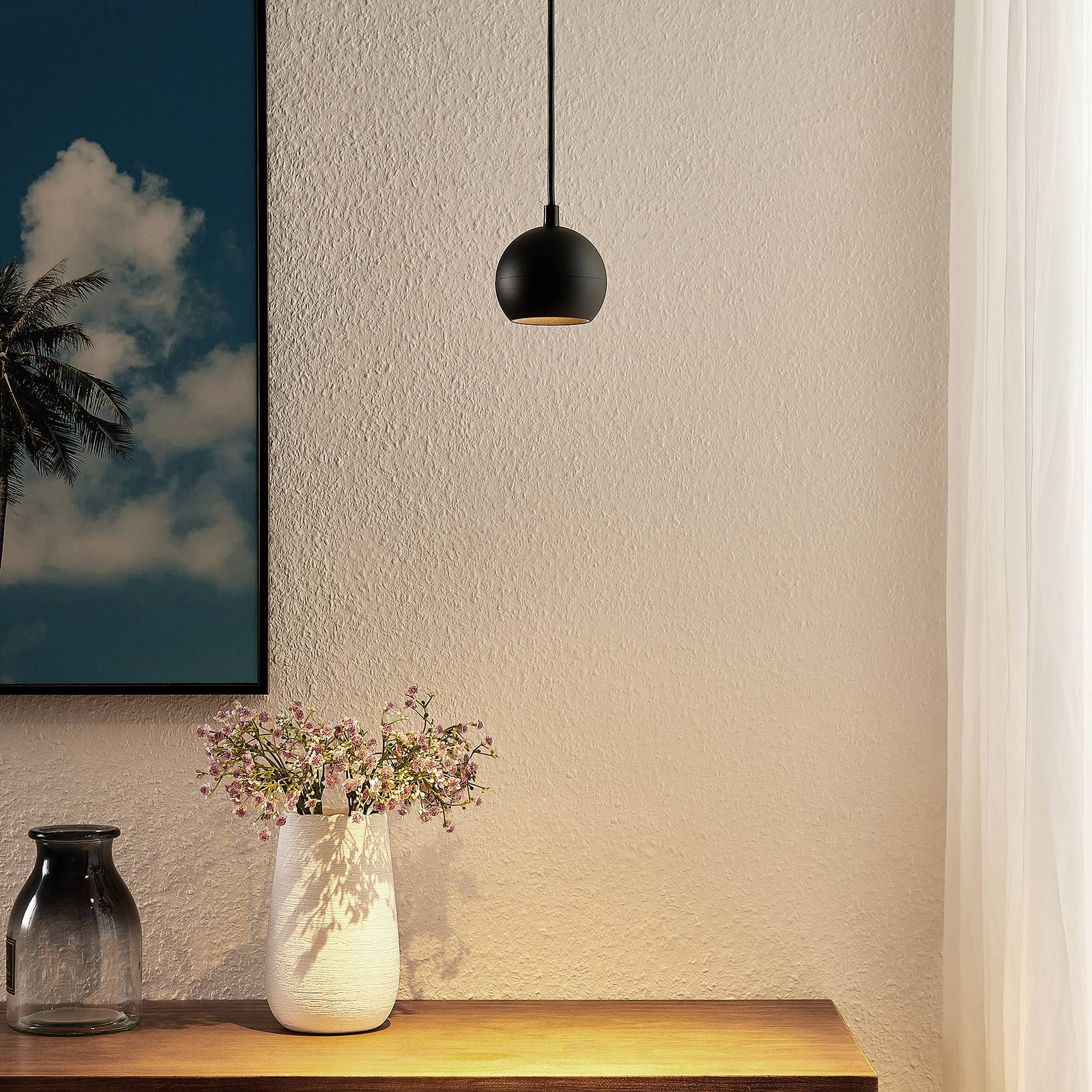 Arcchio Renko hänglampa, 1 lampa, svart