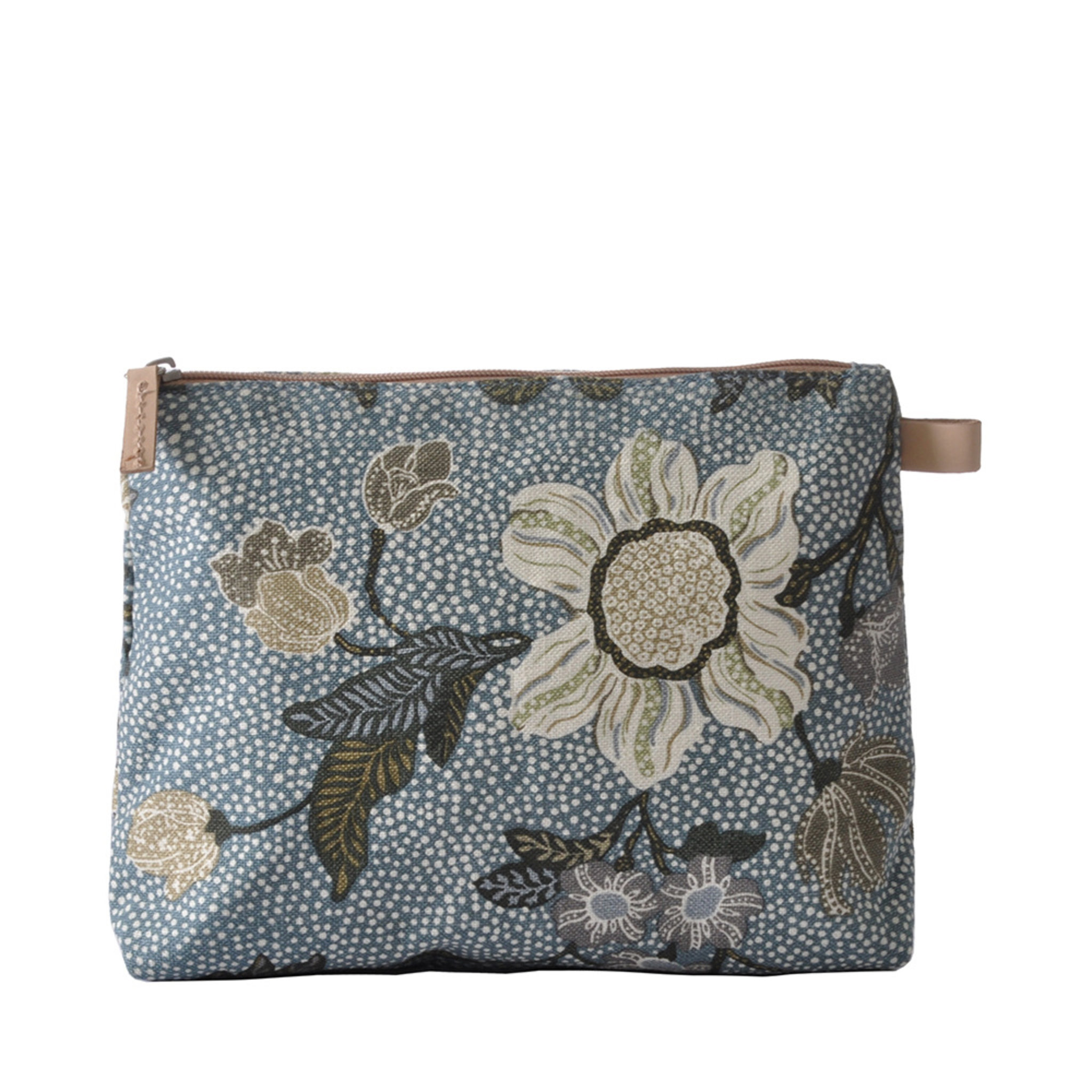 Cosmetic New Dusty Blue Flower Linen