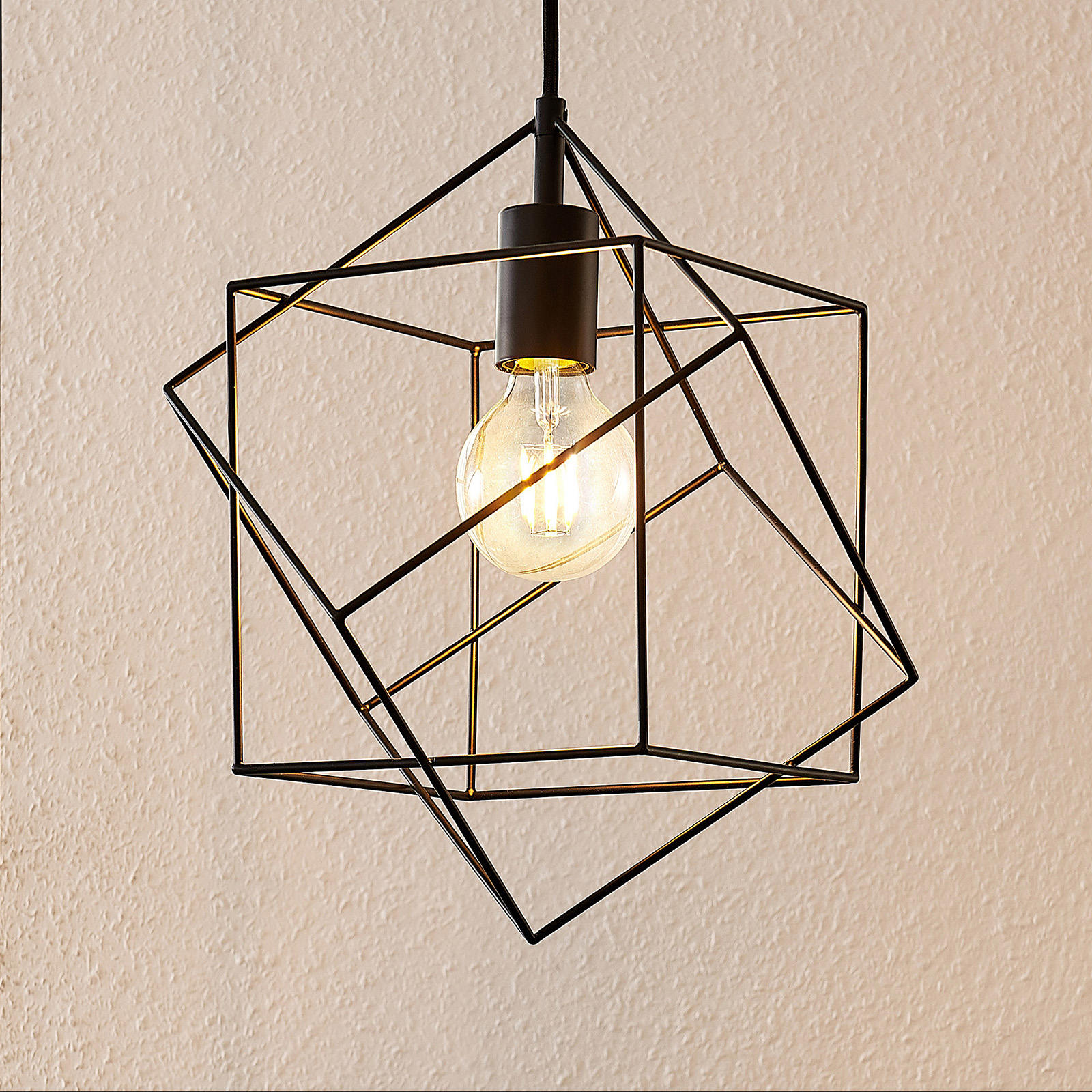 Lindby Finnigan hänglampa, gallerskärm, 1 lampa