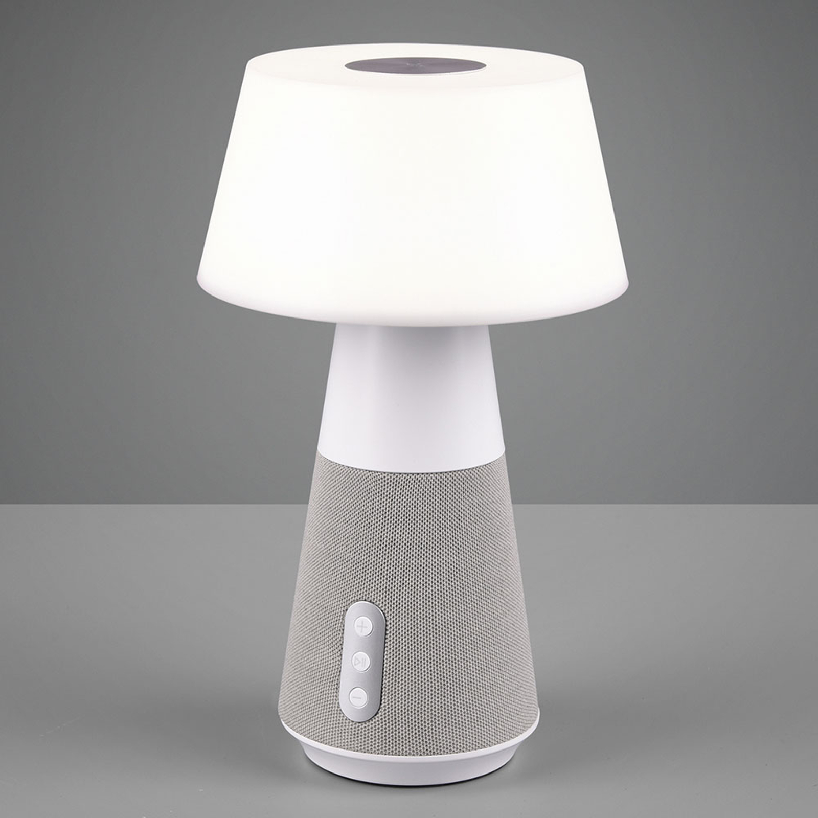LED-bordslampa DJ med högtalare, vit/grå