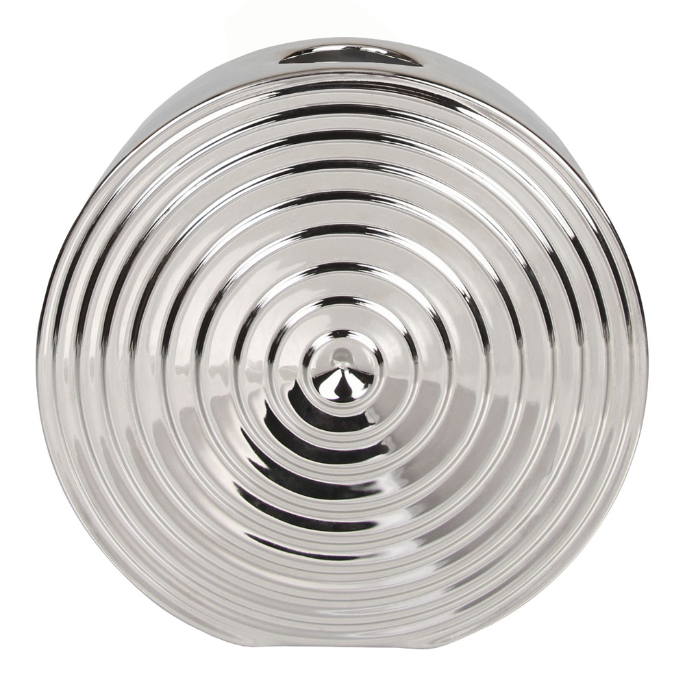 & klevering - Ripple Vas Keramik 17 cm Silver