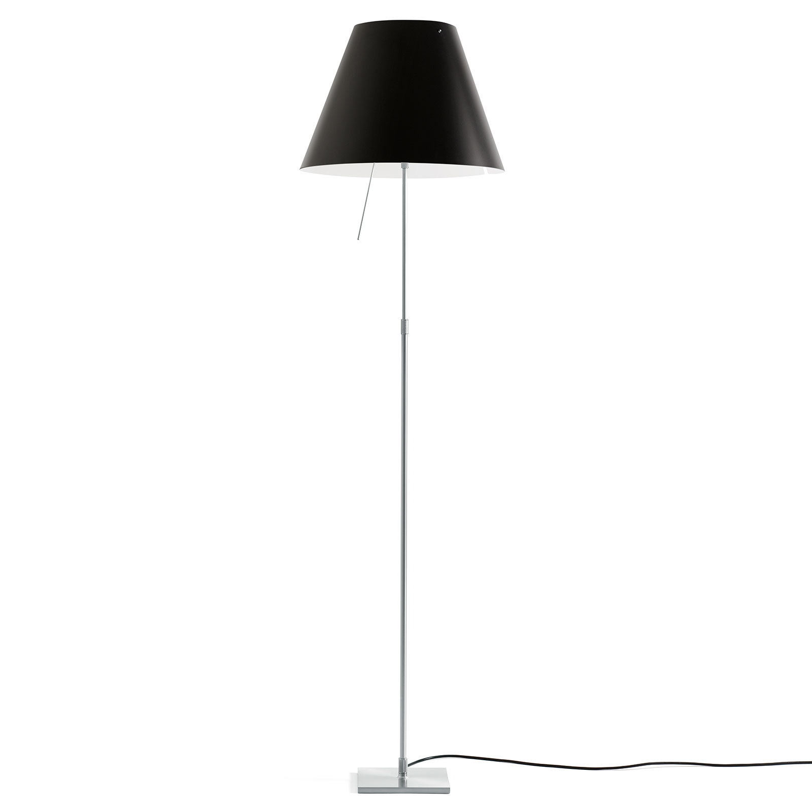 Luceplan Costanza golvlampa D13t, aluminium/svart