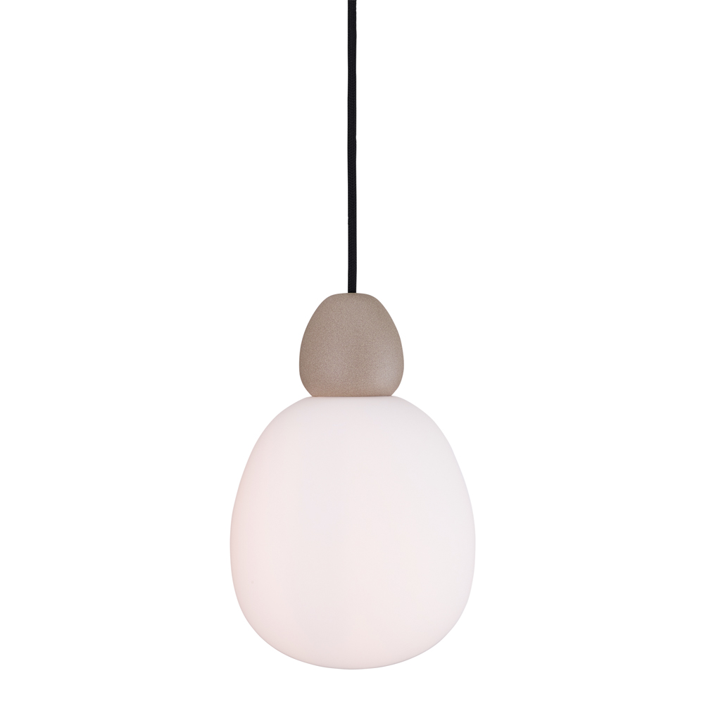 BELID - Buddy Taklampa Pendel 18,4 cm Sand Struktur/Opal Glas