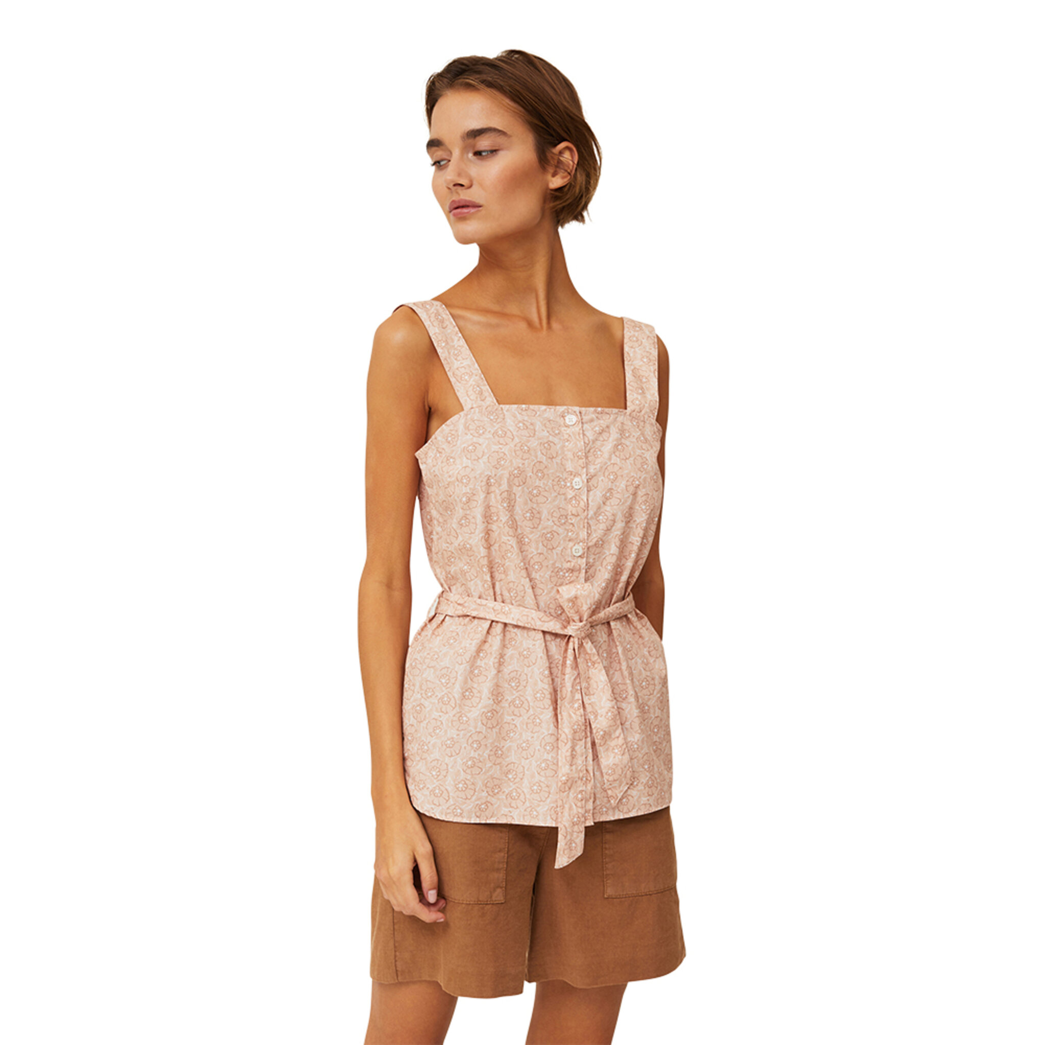 Sarah Flower Poplin Top