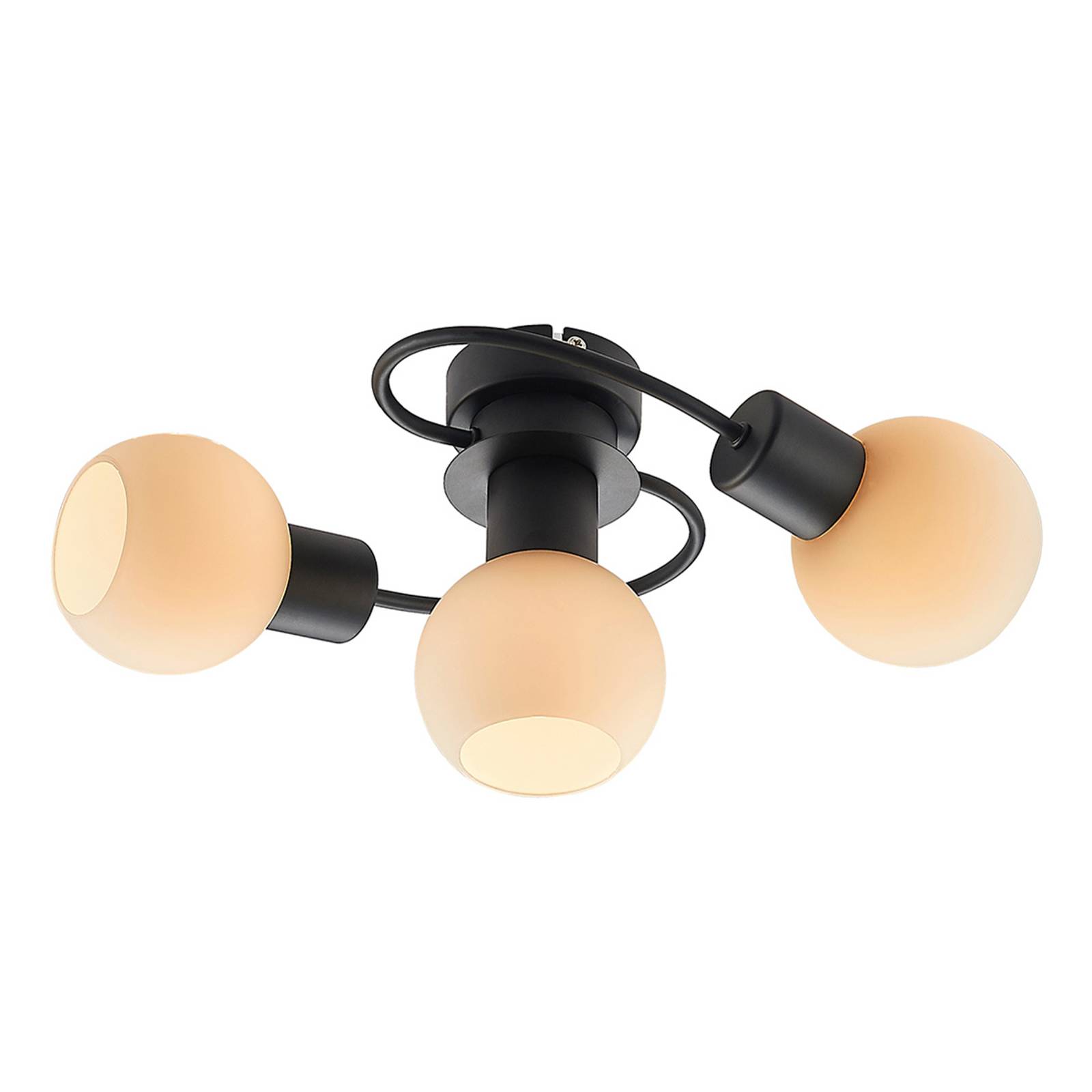 Lindby LED-taklampa Ciala, 3 lampor, svart vit