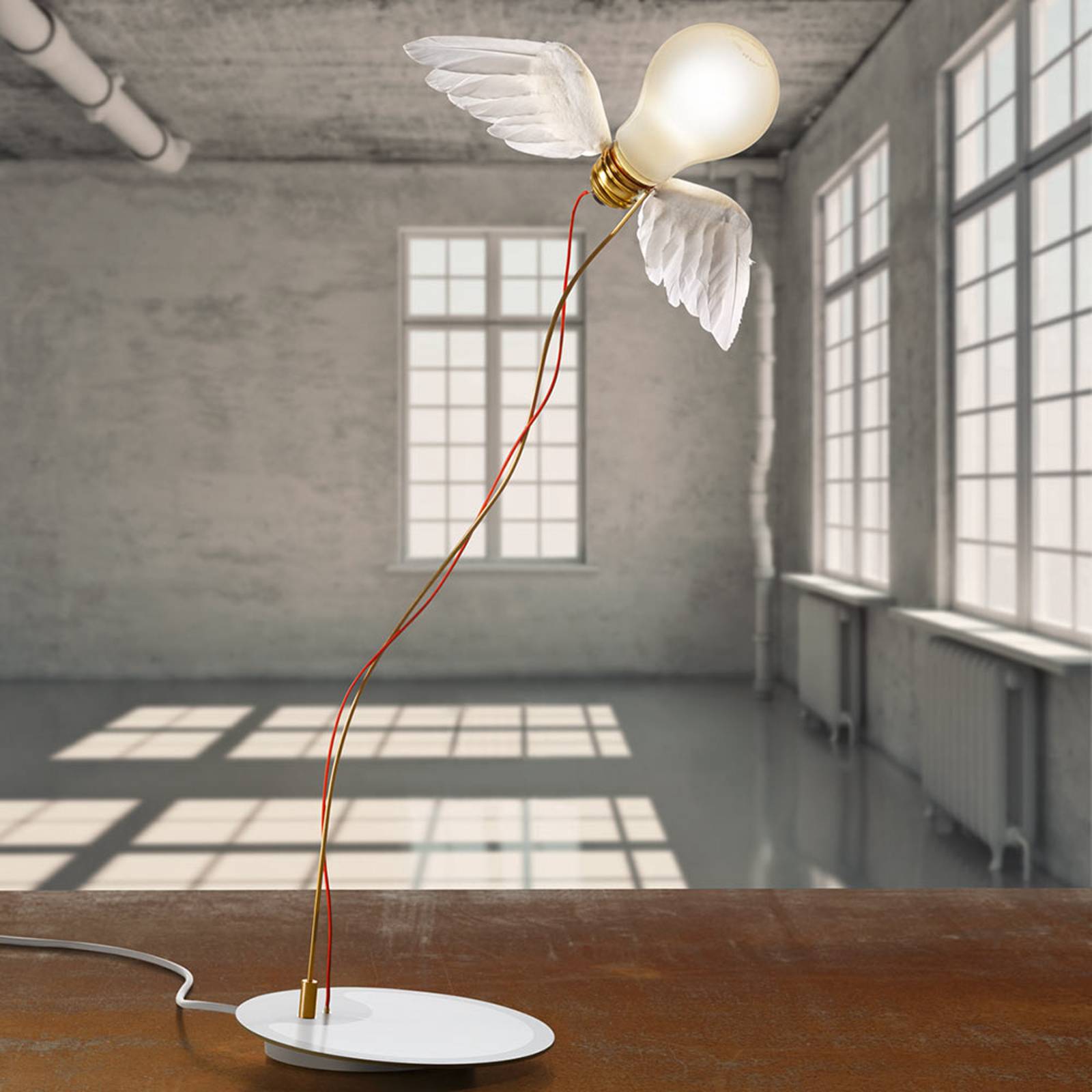 LED-designerbordslampa Lucellino LED med vingar