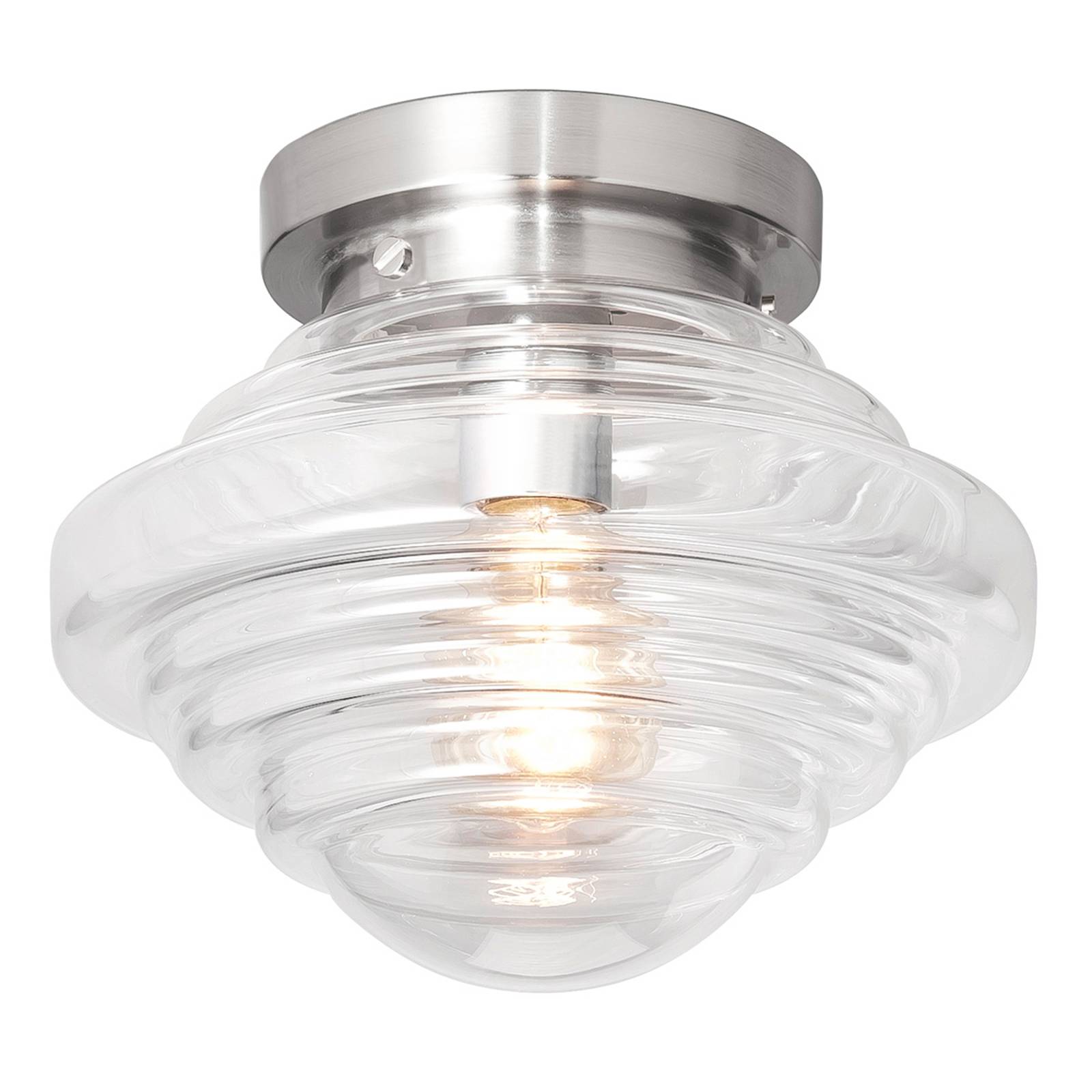 Glas-taklampa York med klar skärm
