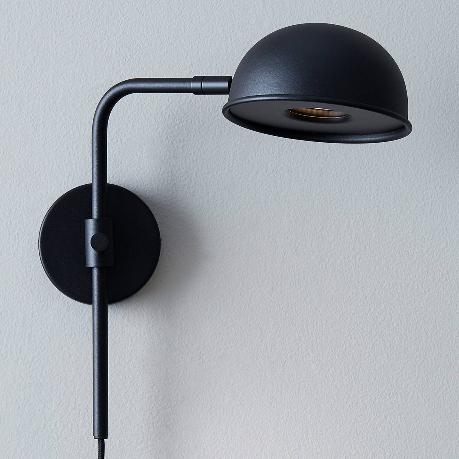 LED-vägglampa Bolero med dimmer, svart