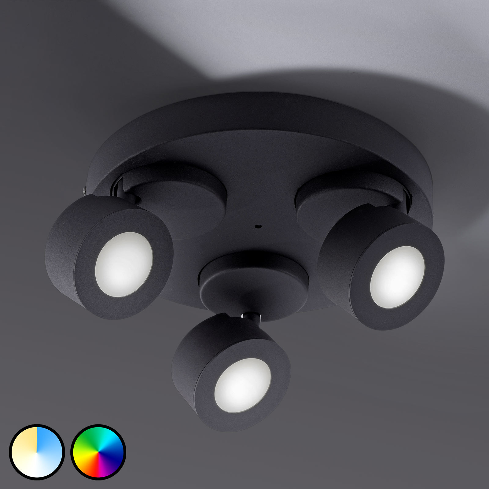 Trio WiZ Sancho LED-taklampa 3 lampor svart