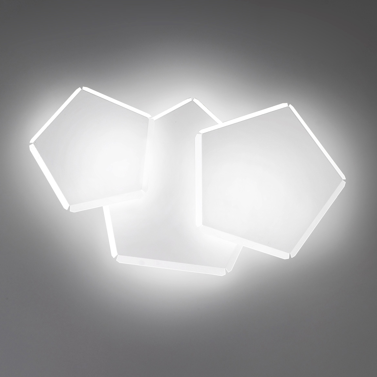 LED-vägglampa Pleiadi i vitt, 3 lampor